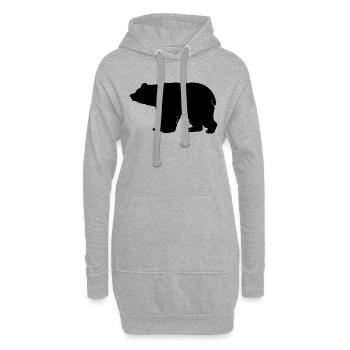 Bärenfigur - Hoodie-Kleid - Grau meliert - Vorne