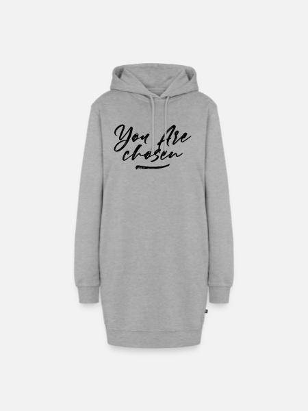 Christliche Sprüche - Hoodie-Kleid - Grau meliert