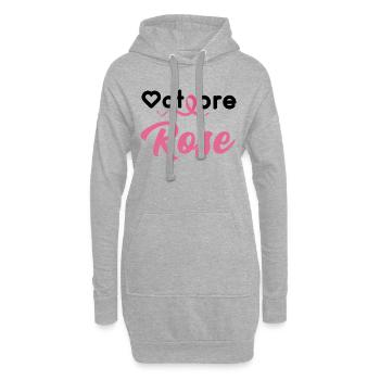 Octobre rose cadeau cancer du sein - Sweat-shirt à capuche long Femme - gris chiné - Devant