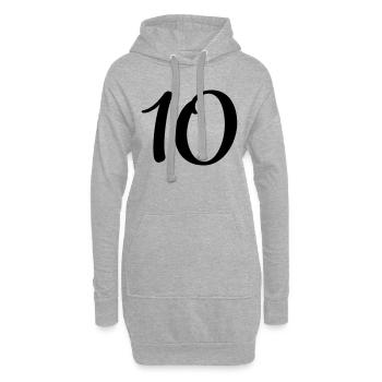 10 - Sweat-shirt à capuche long Femme - gris chiné - Devant