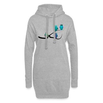 Eule - Hoodie-Kleid - Grau meliert - Vorne