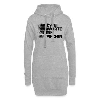 Zwei Worte Ein Finger Mittelfinger Fuck You Retro - Hoodie-Kleid - Grau meliert - Vorne