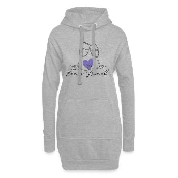 Poltern mit Stil - Hoodie-Kleid - Grau meliert - Vorne