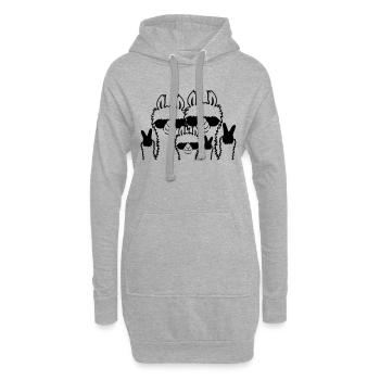 Détendez-vous les parents de lama de la famille - Sweat-shirt à capuche long Femme - gris chiné - Devant