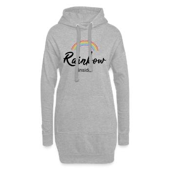 Rainbow inside - Hoodie-Kleid - Grau meliert - Vorne