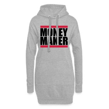 Bar Logo Money Maker - Sweat-shirt à capuche long Femme - gris chiné - Devant