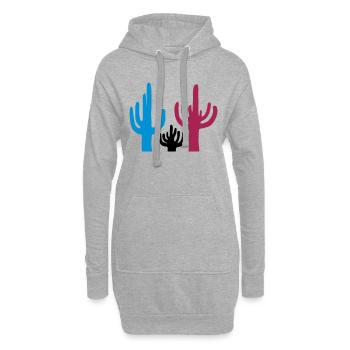 Désert coloré de 3 cactus - Sweat-shirt à capuche long Femme - gris chiné - Devant