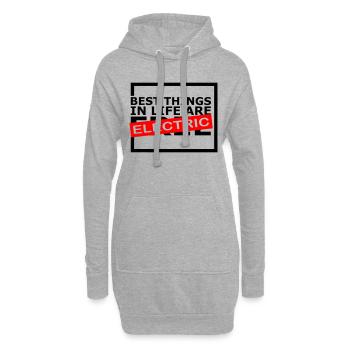 Les meilleures choses dans la vie sont électriques 😎 - Sweat-shirt à capuche long Femme - gris chiné - Devant