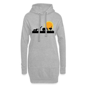 Safari Zoo Animals Wildlife - Hoodie-Kleid - Grau meliert - Vorne