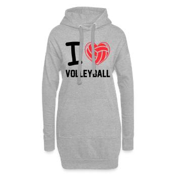 love volleyball - Hoodie-Kleid - Grau meliert - Vorne