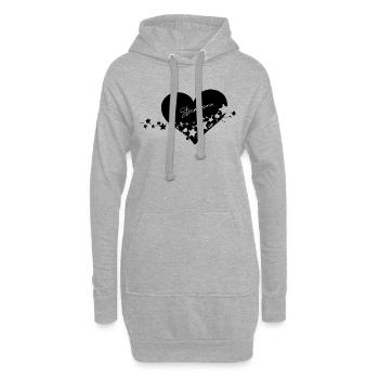 Sternenoma Herz mit Sternen - Hoodie-Kleid - Grau meliert - Vorne