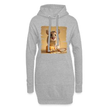 Mäuse sind schlaue Tiere - Hoodie-Kleid - Grau meliert - Vorne