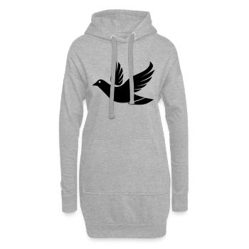Fliegende Taube im Himmel - Illustration - Hoodie-Kleid - Grau meliert - Vorne