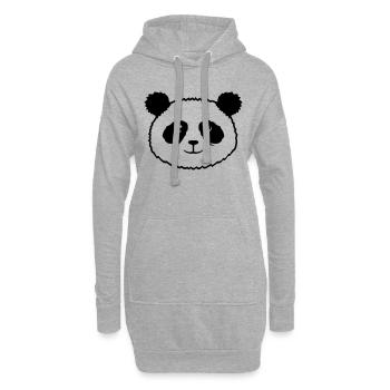 Panda Bear Face Mignon Tête Mignon Sourire Mignon Nice - Sweat-shirt à capuche long Femme - gris chiné - Devant