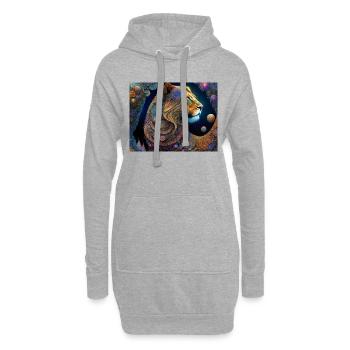 Lion - Sweat-shirt à capuche long Femme - gris chiné - Devant