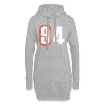 94 - Sweat-shirt à capuche long Femme - gris chiné - Devant