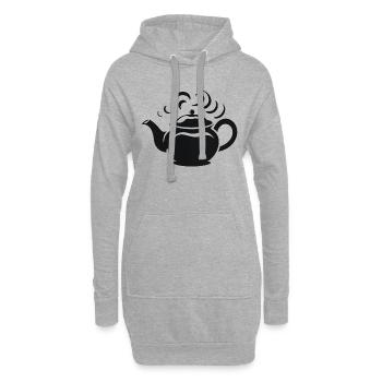 Dampfende Teekanne - Hoodie-Kleid - Grau meliert - Vorne