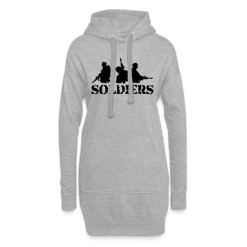 3 Soldaten, Besatzung, Kriegsteam, Freiheitssoldat, Kämpfer - Hoodie-Kleid - Grau meliert - Vorne