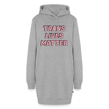 Trans-Leben sind wichtig Transgender-Stolz - Hoodie-Kleid - Grau meliert - Vorne