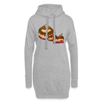 Kuchen - Hoodie-Kleid - Grau meliert - Vorne