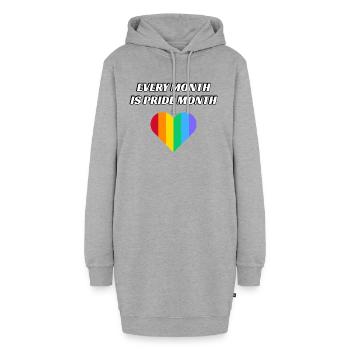 Jeder Monat ist Pride Month - Hoodie-Kleid - Grau meliert - Vorne