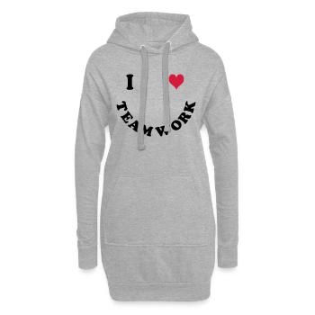 J’aime le travail d’équipe - Sweat-shirt à capuche long Femme - gris chiné - Devant