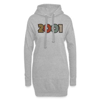 2001 Retro Jahrgang - Hoodie-Kleid - Grau meliert - Vorne