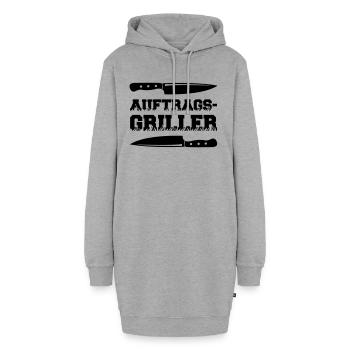 auftragsgriller 01 - Hoodie-Kleid - Grau meliert - Vorne