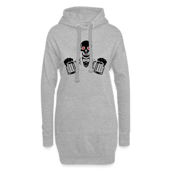 Marié Bière Mariage - Sweat-shirt à capuche long Femme - gris chiné - Devant
