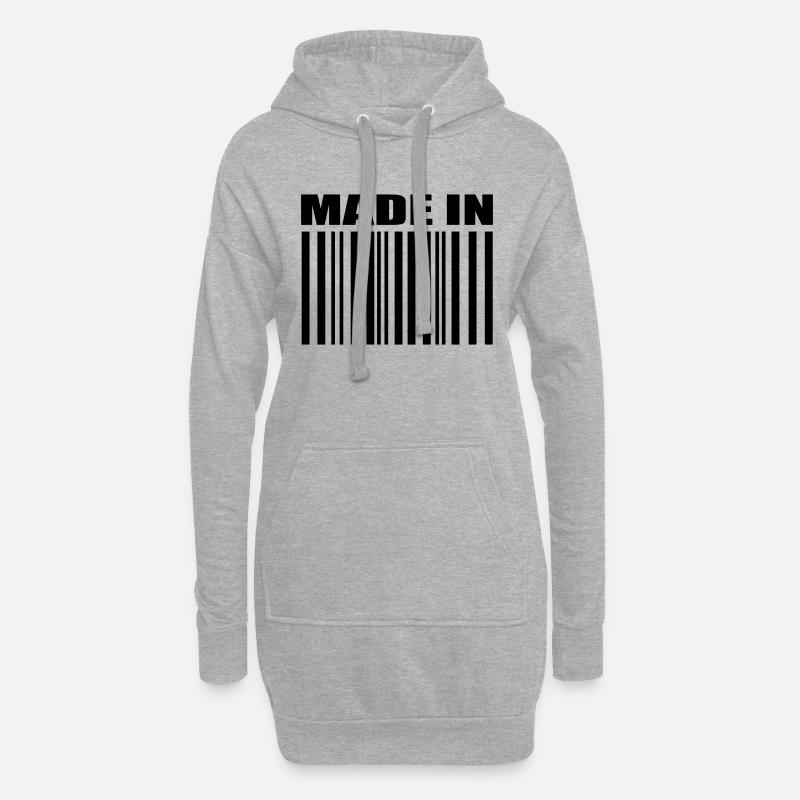 Bar Code - Hoodie Dress - heather grey
