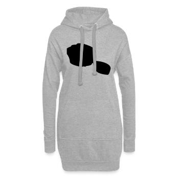 tahiti map - Sweat-shirt à capuche long Femme - gris chiné - Devant