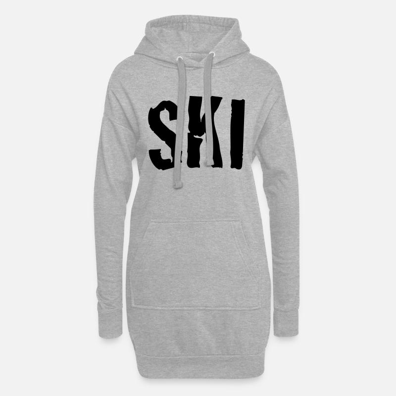 ski - Hoodie-Kleid - Grau meliert