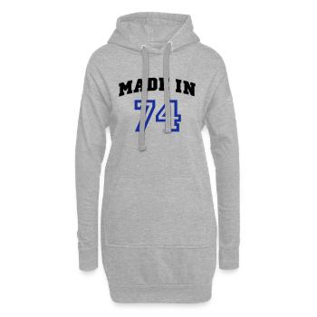 mp_madein74b - Sweat-shirt à capuche long Femme - gris chiné - Devant