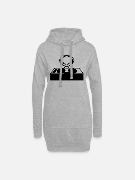 DJ - Sweat-shirt à capuche long Femme - gris chiné