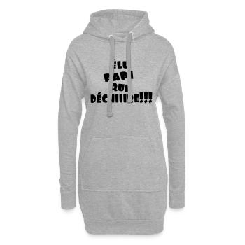 elu papi qui dechiire - Sweat-shirt à capuche long Femme - gris chiné - Devant