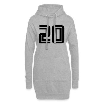 20 - Sweat-shirt à capuche long Femme - gris chiné - Devant