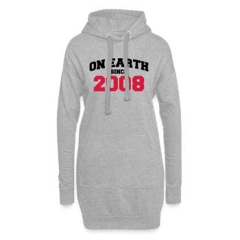 on earth 2008 (fr) - Sweat-shirt à capuche long Femme - gris chiné - Devant