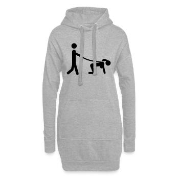 mariage - Sweat-shirt à capuche long Femme - gris chiné - Devant