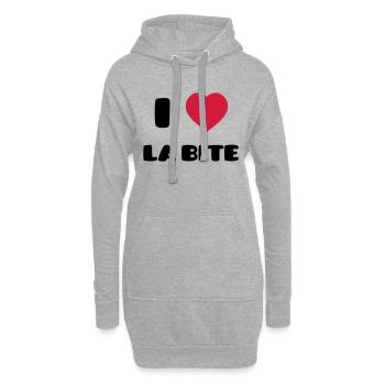 I Love La Bite - Sweat-shirt à capuche long Femme - gris chiné - Devant