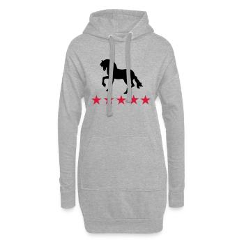 chevaux - Sweat-shirt à capuche long Femme - gris chiné - Devant