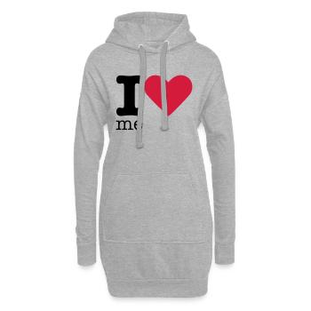 I Love Me - Hoodie-Kleid - Grau meliert - Vorne