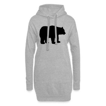 bear animal - Sweat-shirt à capuche long Femme - gris chiné - Devant