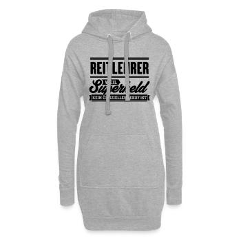Superheld Reitlehrer - Hoodie-Kleid - Grau meliert - Vorne