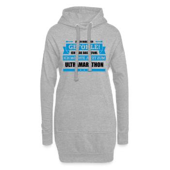 Lustiger Ultramarathon Spruch - Hoodie-Kleid - Grau meliert - Vorne