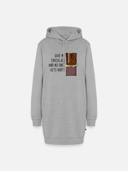 Schokolade - Hoodie-Kleid - Grau meliert
