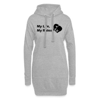 My Life My Rules - Boxen - Sweat-shirt à capuche long Femme - gris chiné - Devant