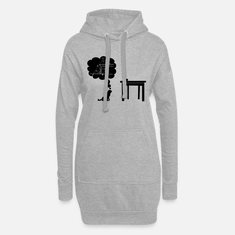 Katze sciencest Springen - Hoodie-Kleid - Grau meliert