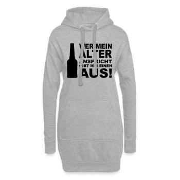 bier_ausgeben - Sweat-shirt à capuche long Femme - gris chiné - Devant