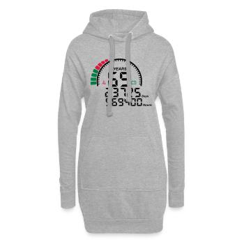 Jahre 65 Jahre Jubiläum Meter - Hoodie-Kleid - Grau meliert - Vorne