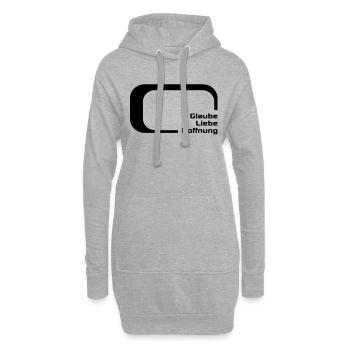 glaube liebe hoffnung - Hoodie-Kleid - Grau meliert - Vorne